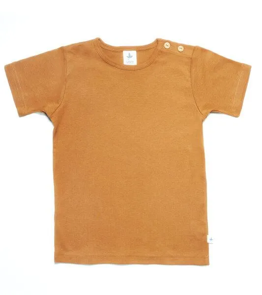 Leela Cotton Leela Cotton Kinder Kurzarmshirt Bio-Baumwolle, Ingwer, – Produktbild 1 von 2