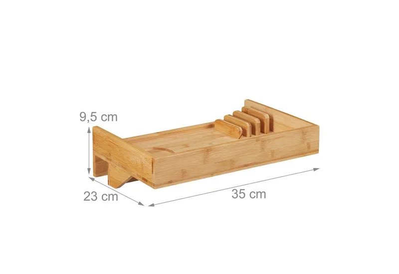 RELAXDAYS RELAXDAYS Nachttisch Bettablage Bambus mit Organizer (1-St), Braun, – Produktbild 4 von 5