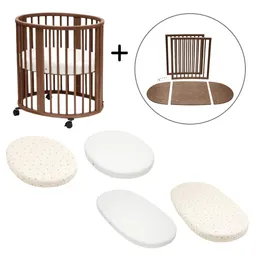 Stokke Stokke Sleepi Kinderbett- und Babybett-Komplettset - Warm Brown - Ecru – Produktbild 1 von 1