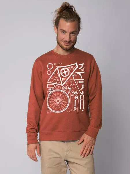 watapparel watapparel Sweatshirt Unisex Fahrradteile, Heritage brown, – Produktbild 2 von 4