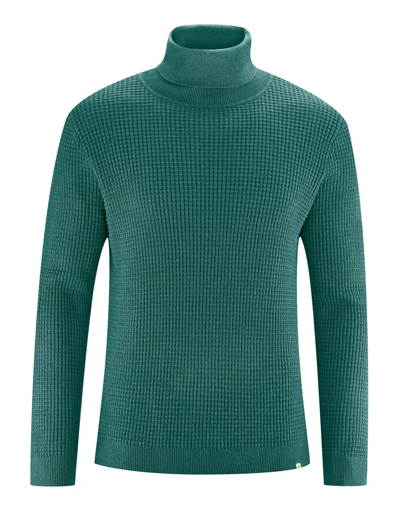 HempAge Hempage Herren vegan Rollkragenpullover Fichtengrün, Grün, – Produktbild 1 von 2