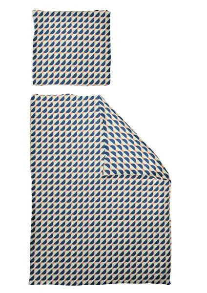 Nature by Adam Nature by Adam Bettwäsche 2tlg aus 100% Bio-Baumwolle - Made in Germany - Circles, Blau, – Produktbild 2 von 4