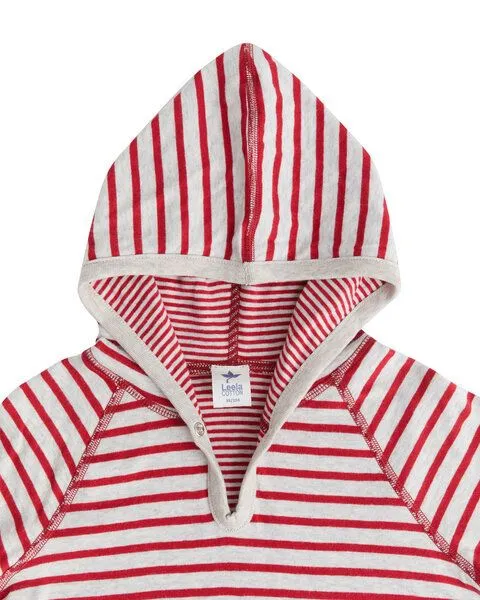 Leela Cotton Leela Cotton Kinder Kapuzen Shirt, Ziegelrot/beige, – Produktbild 3 von 4