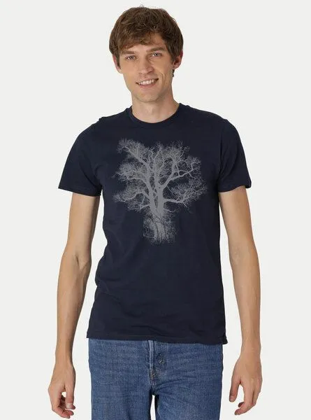 Peaces.bio - handbedruckte Biomode Peaces.bio - handbedruckte Biomode Bio-Herren-T-Shirt Chestnut, Blau, – Produktbild 2 von 2