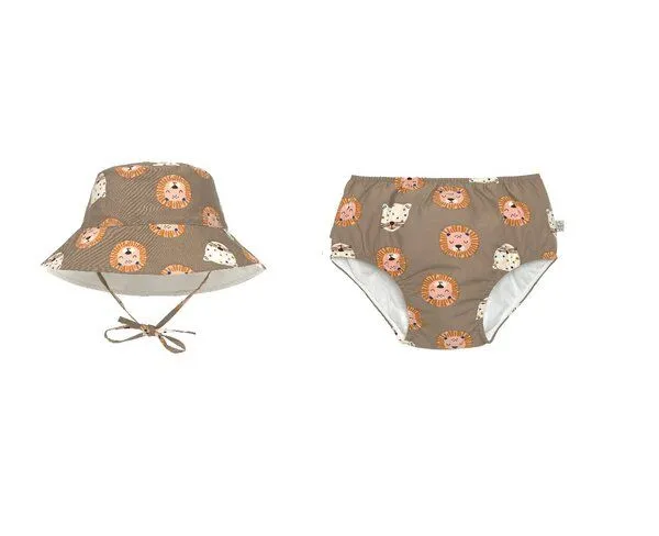 Lässig Lässig Baby Schwimmwindel und Sonnenhut (UV-Schutz) Löwe braun – Produktbild 2 von 4