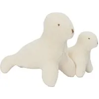 El Puente El Puente Stofftiere "Robbe mit Baby" (2er-Set) | Fair Trade & Handmade aus Ägypten, Weiß, – Produktbild 1 von 1