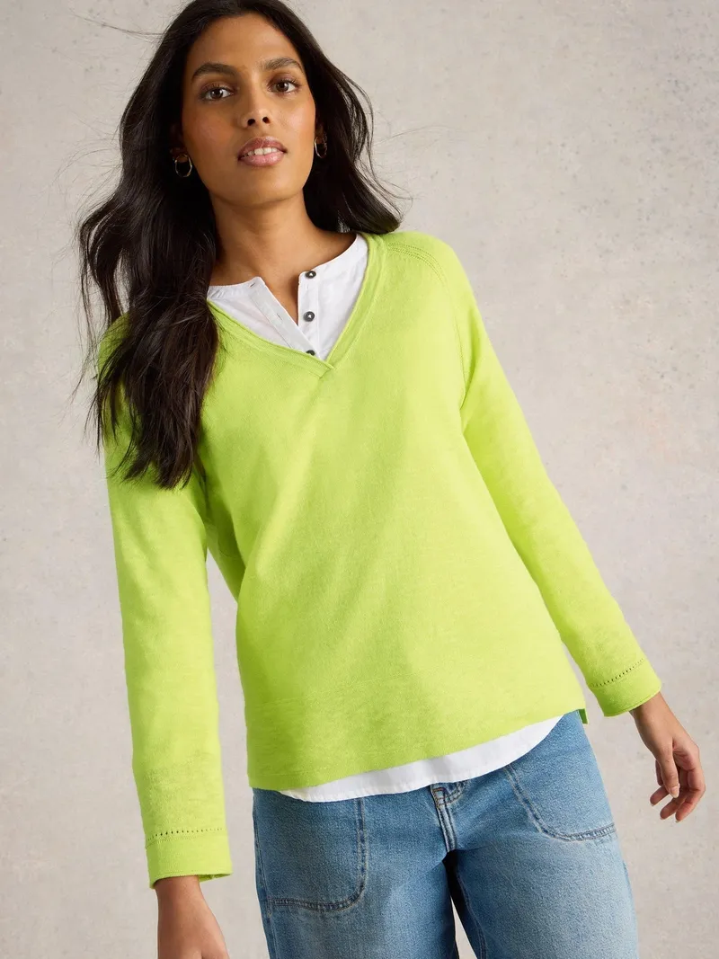 White Stuff Pullover Naria aus Leinenmischung - 34, Gelb, – Produktbild 1 von 4