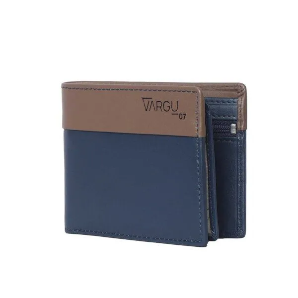 Vargu Vargu Echtleder Geldbörse HEYK 1-A, Navy - taupe, – Produktbild 2 von 4