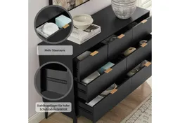 Leonique Kommode Lavisha, FSC-zertifiziertes Holz kombiniert Melamin, verchromten Metallgriffen – Produktbild 1 von 1