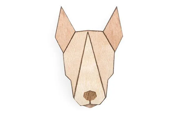 BeWooden BeWooden Brosche aus Holz Bull Terrier – Produktbild 1 von 4