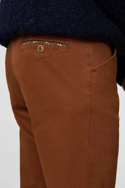 Meyer MEYER Mikrostruktur Baumwoll Chino, Rot (kupfer), – Produktbild 2 von 4