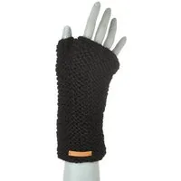 short'n'pietz short'n'pietz Schurwollhandstulpen links gestrickt, Schwarz, – Produktbild 1 von 1