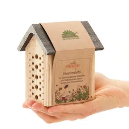 Die Stadtgärtner Die Stadtgärtner Bienchenhotel aus Buchenholz I Wetterfestes Insektenhotel für Bienen – Produktbild 1 von 1