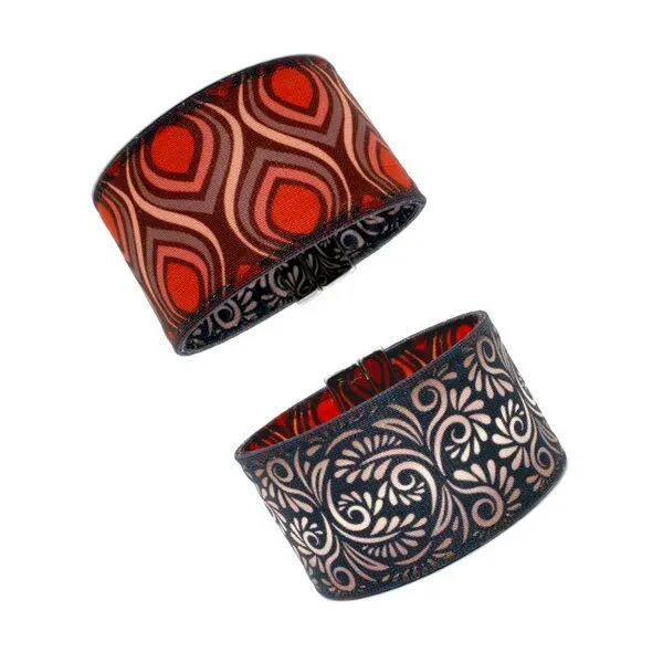 Seegarn Seegarn Wende-Armband 4cm, Retro (braun) / ornament (schwarz), – Produktbild 1 von 2