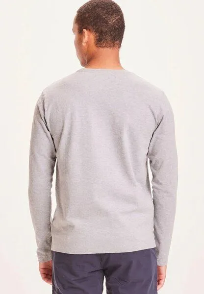 KnowledgeCotton Apparel KnowledgeCotton Apparel Locust Badge Longsleeve, Grau (grey melange), – Produktbild 3 von 3