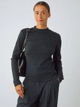Honest Basics Honest Basics Damen Langarm Shirt mit Stehkragen aus Bio- und recycelter Baumwolle – Produktbild 1 von 1