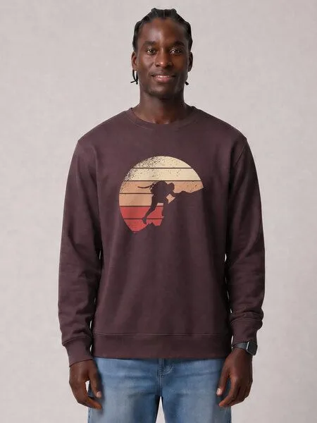 watapparel watapparel Sweatshirt Unisex Mountain Climbing, Red brown, – Produktbild 2 von 2
