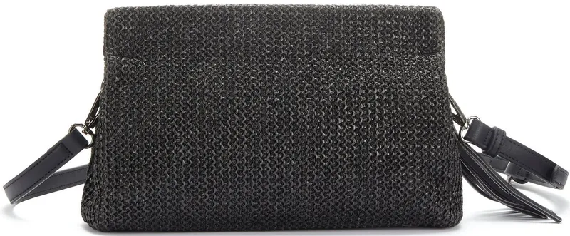 Vivance by Lascana Umhängetasche Clutch, Handtasche,Schultertasche,Tragetasche,Crossbody Bag, Bast-Optik VEGAN, Schwarz, – Produktbild 1 von 5