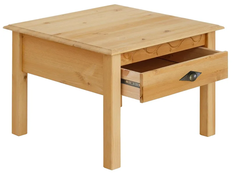 OTTO home Couchtisch Laura (Couchtisch, Wohnzimmertisch, OTTOs Choice), 60/60 cm, mit einer Schublade, zusätzlicher Stauraum, Beige, – Produktbild 5 von 5