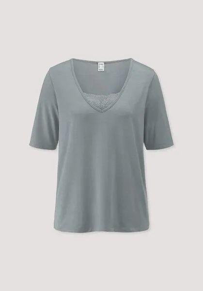 hessnatur hessnatur T-Shirt PURE SENSE LACE aus TENCEL Modal, Nebelblau, – Produktbild 4 von 4