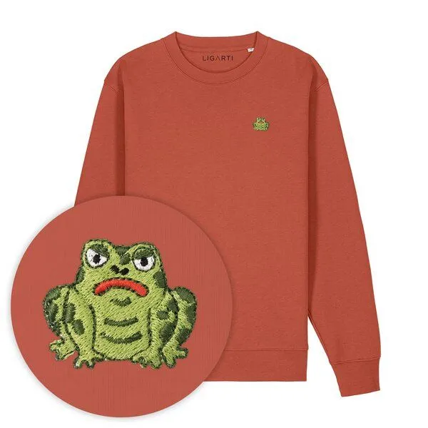 LIGARTI Bestickter Pullover – Gretel die Kröte – LIGARTI Tiermanufaktur, Terracotta, – Produktbild 1 von 4