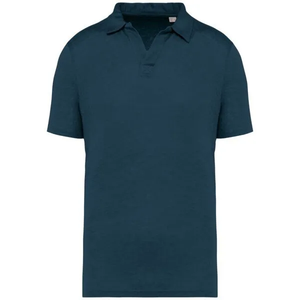 Greenspired Greenspired Herren Polohemd aus reinem Leinen S-3XL, Taubenblau, – Produktbild 1 von 1