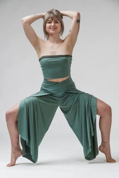YogiLiebe YogiLiebe Yoga Pant "Lakshmi" Tencel, Sage, – Produktbild 1 von 4