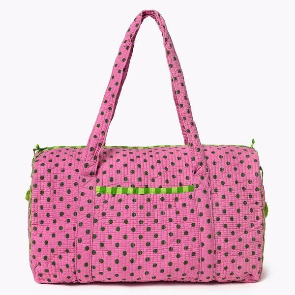 KIKOONI KIKOONI handgefertigte große Baumwolltasche "K. Shopper", Dizzy dots lime, – Produktbild 3 von 4