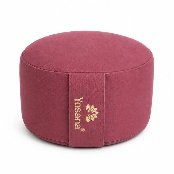 Yosana Yosana Yogakissen rund, Meditationskissen 30x15cm, Aubergine, – Produktbild 1 von 8
