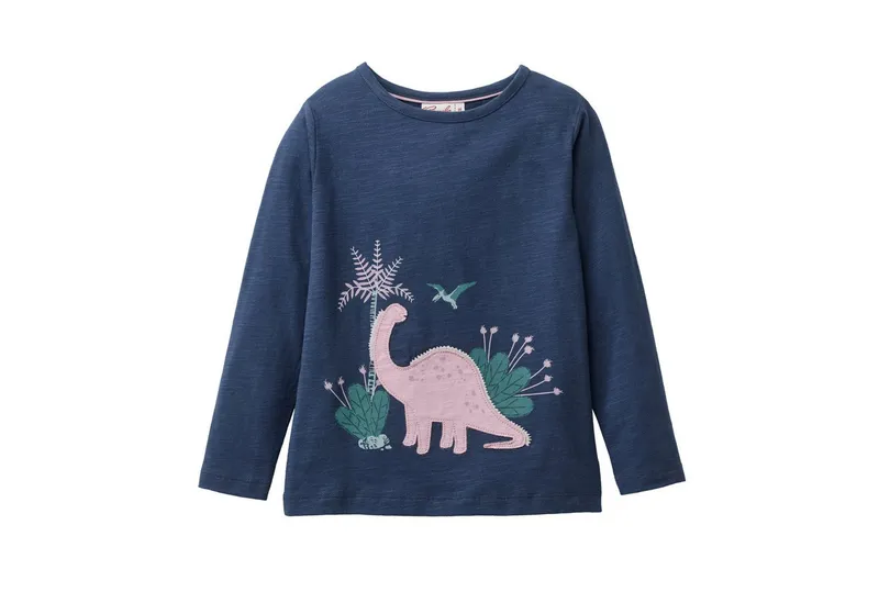 People Wear Organic People Wear Organic Langarmshirt mit Motiv aus Bio-Baumwolle, Blau, – Produktbild 2 von 4