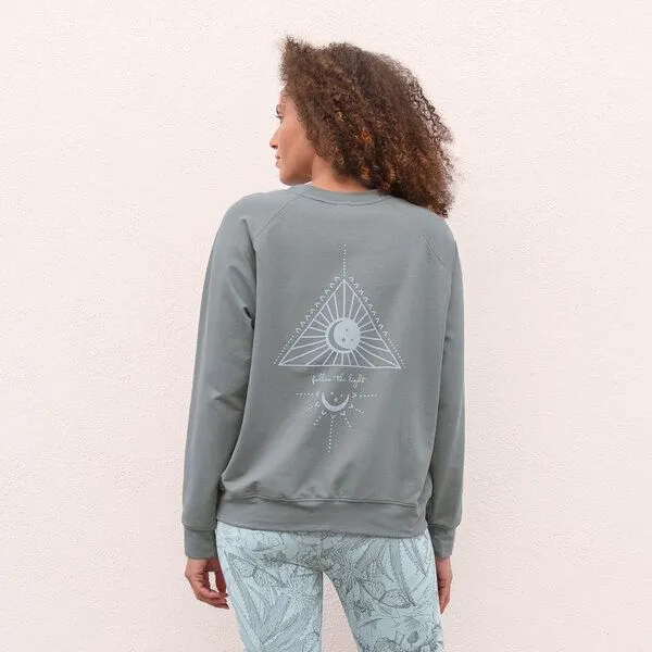 Jaya Jaya GIZA - Damen - Superweicher und bequemer Sweater mit Rundhalsausschnitt für entspannte Momente aus French Terry, Agave/grün, – Produktbild 1 von 3