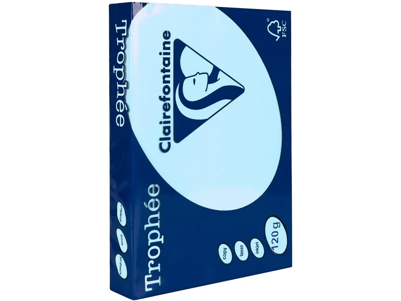 Clairefontaine 250 Blatt Clairfontaine Farbiges Kopierpapier 'Trophee' 120 g/m², DIN A4, hellblau – Produktbild 1 von 1