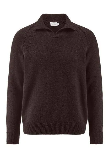 hessnatur hessnatur Strick Polo Regular aus Bio-Merinowolle mit Bio-Baumwolle, Kakao braun, – Produktbild 3 von 4
