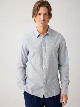 KnowledgeCotton Apparel KnowledgeCotton Apparel Herren vegan Hemd Dune Regular Stripe Blau – Produktbild 1 von 1