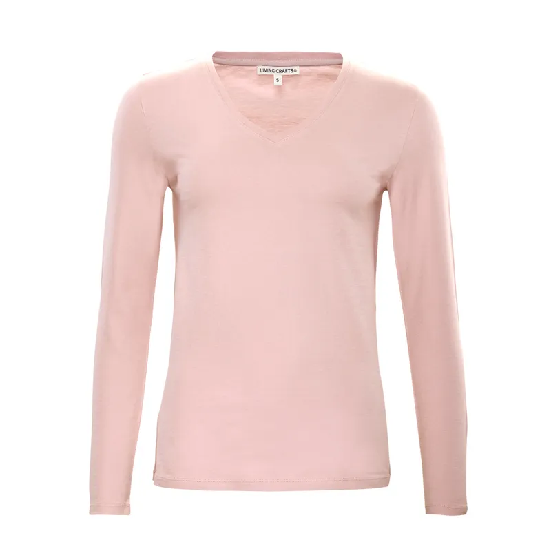 Living Crafts Living Crafts - Damen Langarm-Shirt (100% Bio-Baumwolle), Rot, – Produktbild 5 von 5