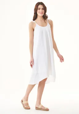 ORGANICATION ORGANICATION Damen vegan Kleid Spaghetti Strap Weiß – Produktbild 1 von 1