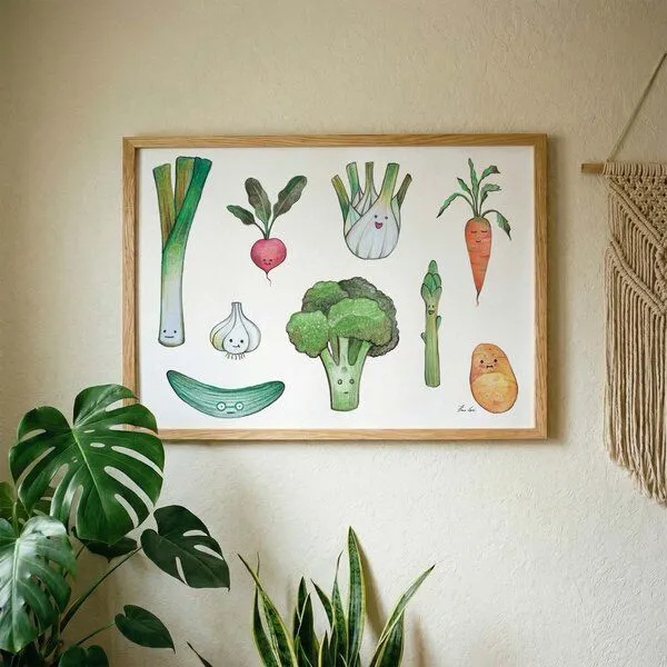 LIGARTI Kunstdruck »Gemüsebeet« von LIGARTI | A4, A3 oder A2 | Wandbild | Poster | Kunst – Produktbild 2 von 3