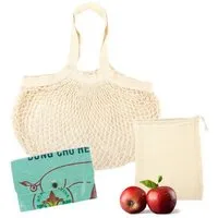 El Puente El Puente Zero Waste Shopping Geschenk-Set mit Einkaufsnetz, Gemüsebeutel und einem recyceltem Täschchen aus Reissäcken – Produktbild 1 von 1