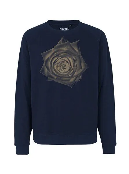 Peaces.bio - handbedruckte Biomode Peaces.bio - handbedruckte Biomode Bio Damen Sweatshirt Loose Fit Rose, Blau, – Produktbild 1 von 3