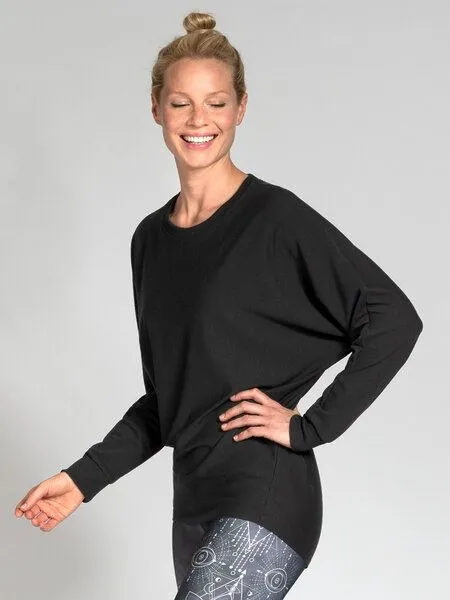Magadi Magadi Yoga Sweater Anna aus Naturmaterial, Schwarz, – Produktbild 1 von 4