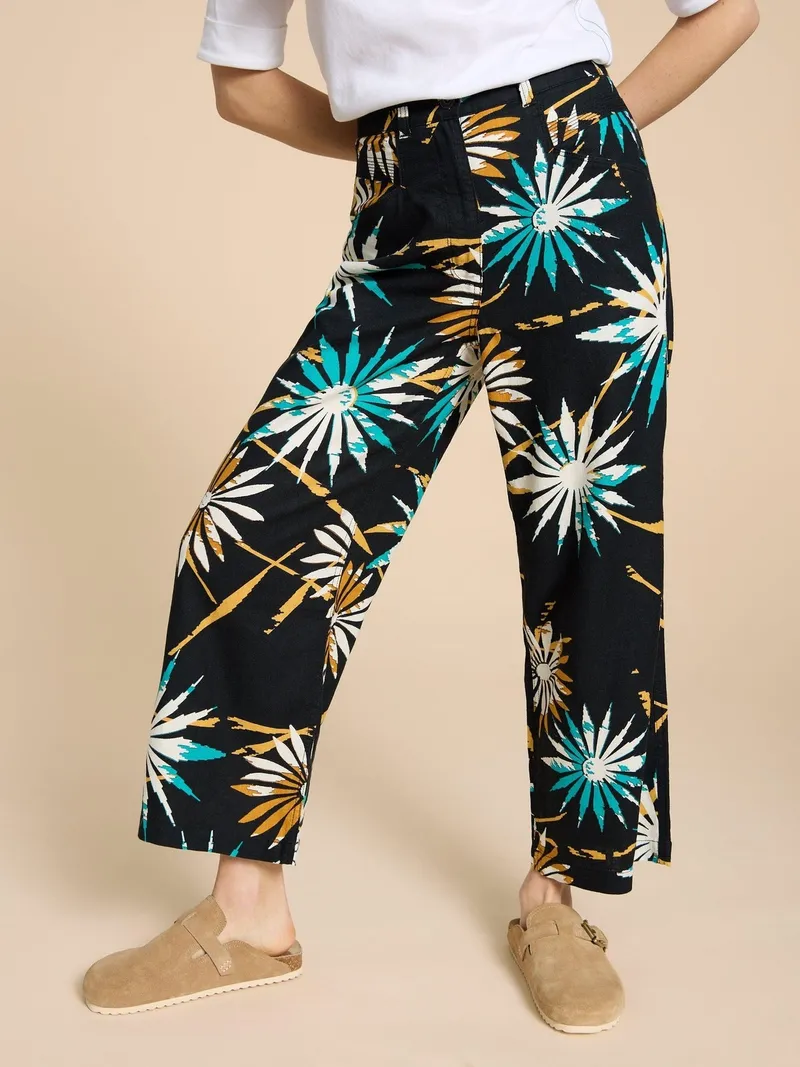 White Stuff White Stuff Harper Hose aus Leinenmischung, Schwarz print, – Produktbild 3 von 4
