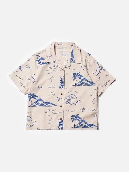 Nudie Jeans Nudie Jeans Moa Waves Bluse, Ecru (beige), – Produktbild 3 von 4