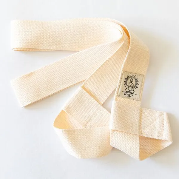 Divasya Divasya Yogamatten Trage-Set: Baumwollgurt | Fixiergurt | Schutzhülle, Tragegurt beige, – Produktbild 2 von 3
