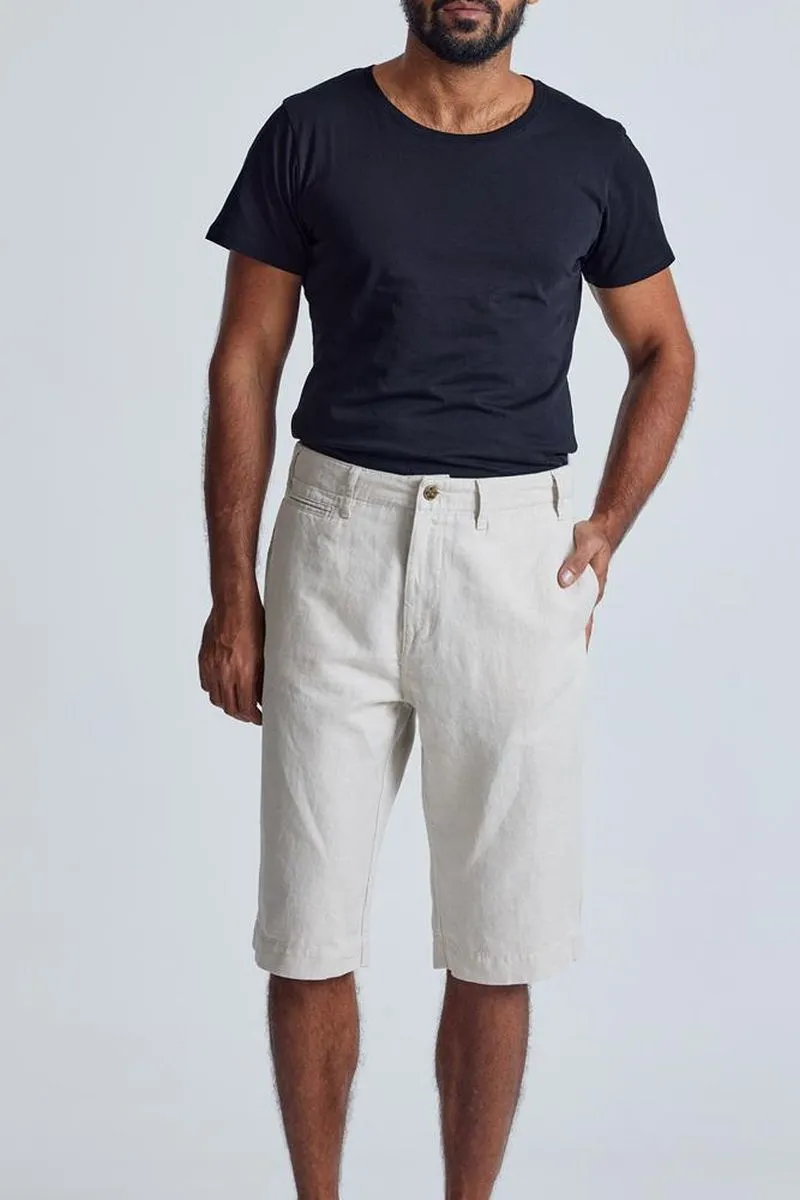 Flax and Loom Leinen Chino Shorts Modell: Bird, Natural, – Produktbild 1 von 2