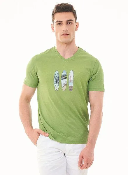 ORGANICATION ORGANICATION T-Shirt aus Bio-Baumwolle mit Print, Grün(grass green), – Produktbild 1 von 4