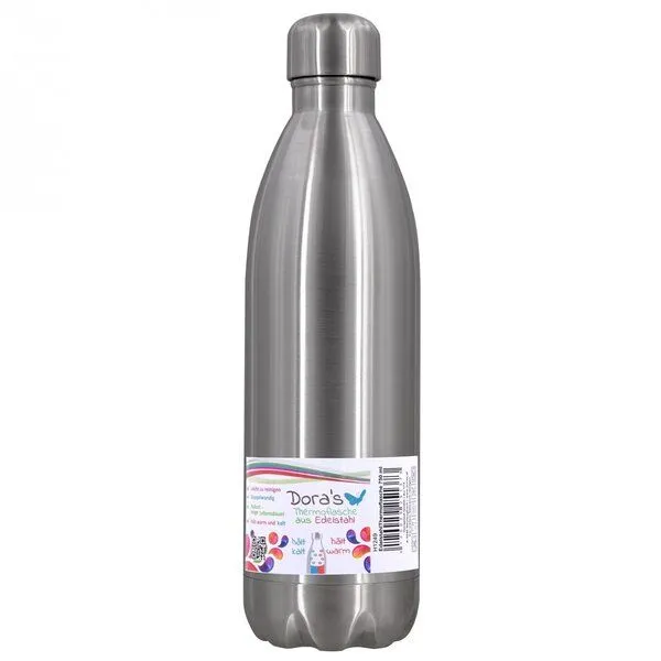 Dora's Dora's Edelstahl-Thermosflasche (0,75l) – Doppelwandig & Vakuumisoliert, Grey, – Produktbild 2 von 3