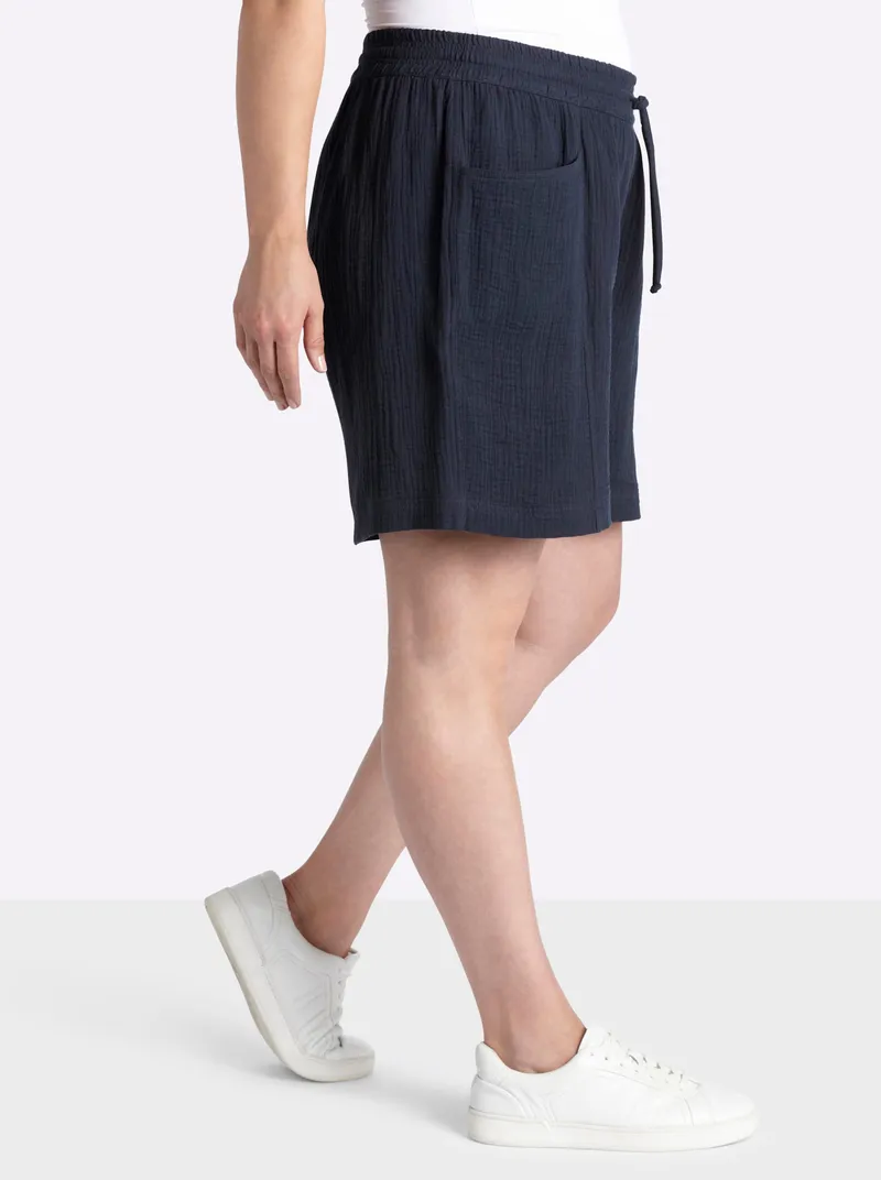 sheego Shorts tiefblau, Tiefblau, – Produktbild 1 von 2
