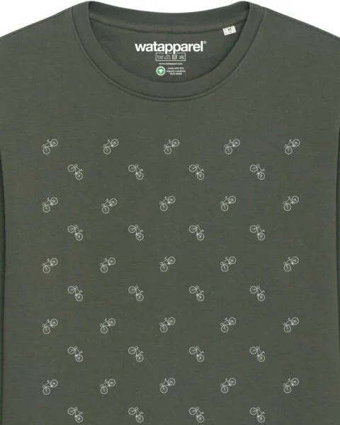 watapparel watapparel Sweatshirt Unisex Fahrräder, Khaki, – Produktbild 3 von 3