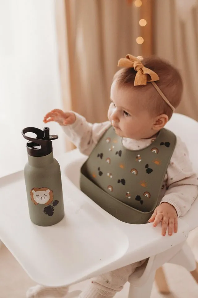 Kikadu Kikadu Kinder Edelstahl Trinkflasche Löwe Maße 20 x 7 cm, 350 ml, Grün, – Produktbild 4 von 6
