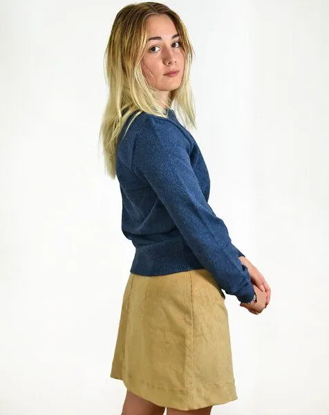 Aatise Aatise Zyclos Pullover, Rundhalsausschnitt, recycelter Wolle, Blau, – Produktbild 1 von 4